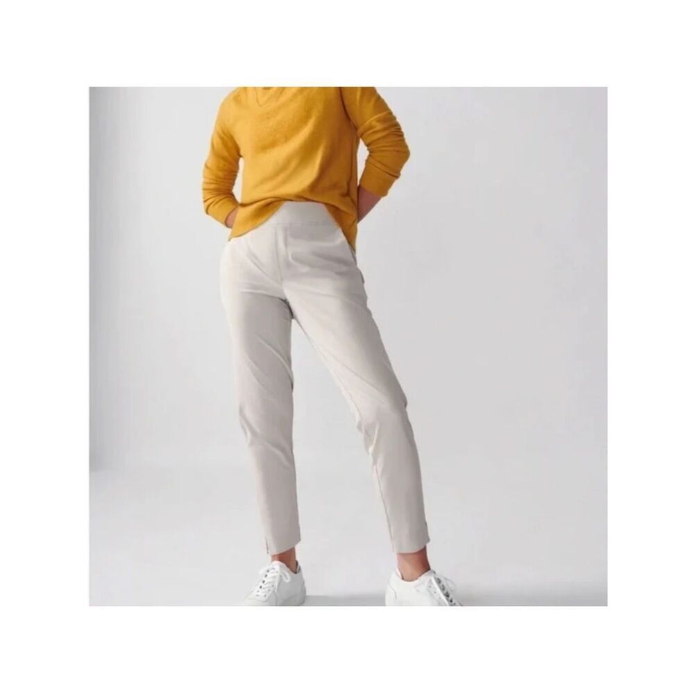 Athleta Brooklyn Featherweight Ankle Pants Ecru Abalone Gray 4